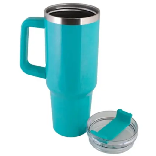 Glitter Travel Mug Light Blue Open